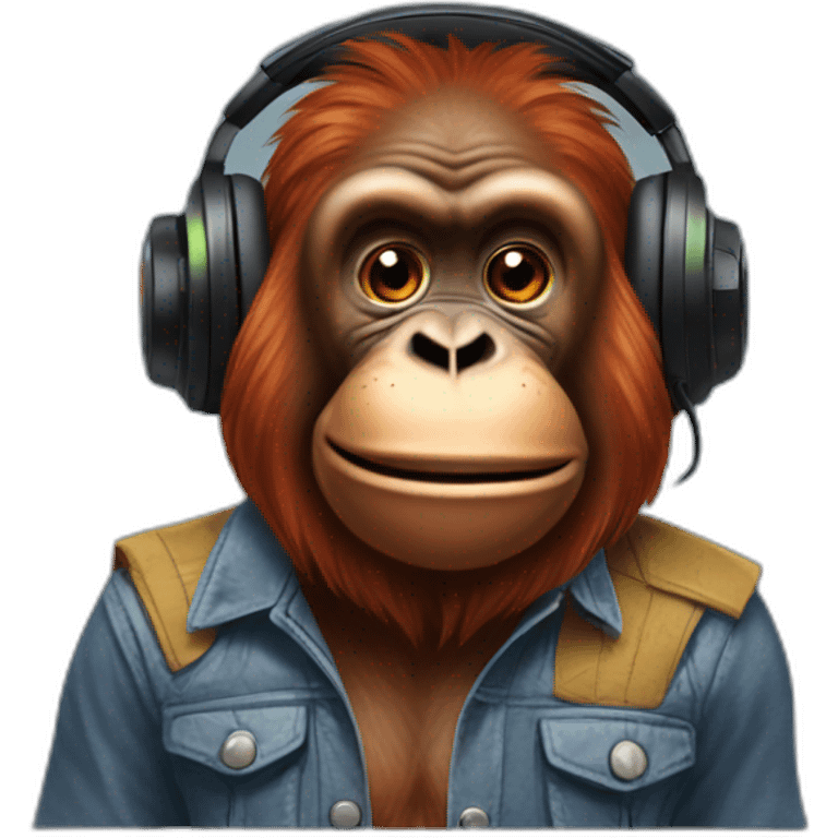 orangutan with a gaming headset emoji