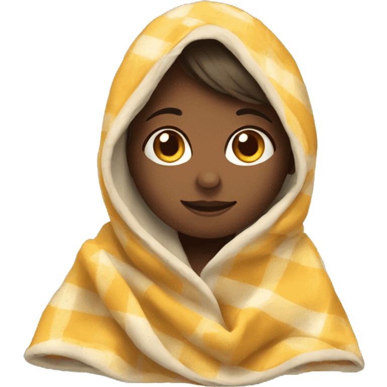 A girl in a blanket emoji