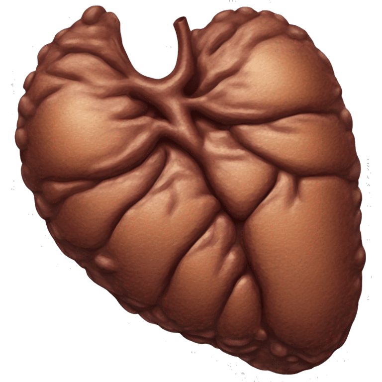 “A detailed illustration of a human liver, showing its shape, texture, and rich brown color, with subtle shading for depth.” emoji