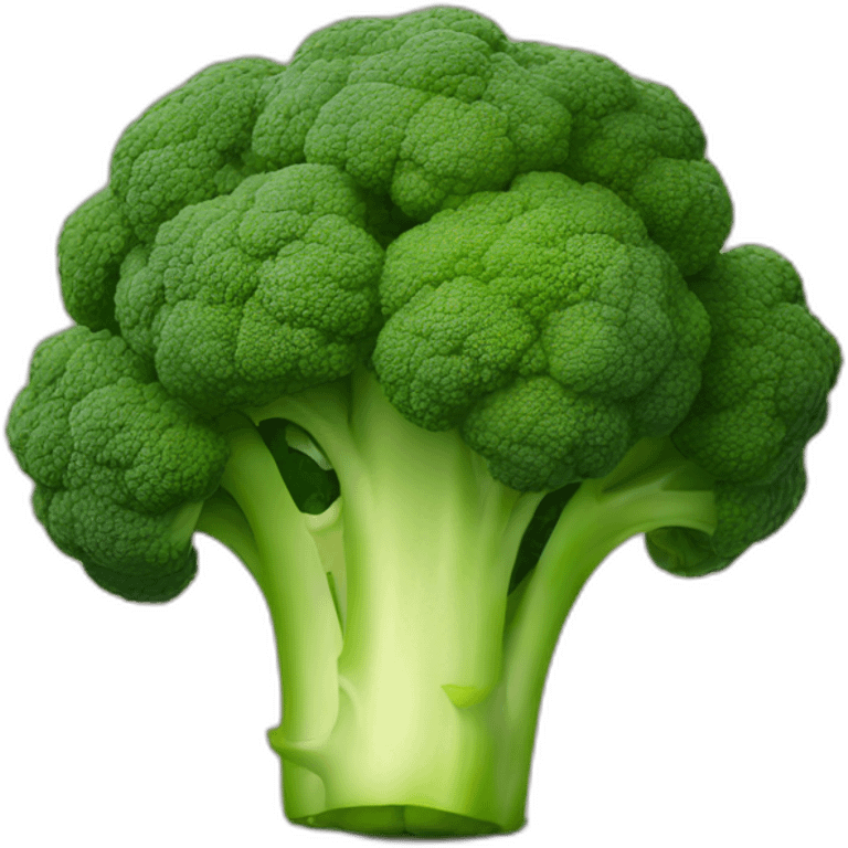 broccoli with a face emoji