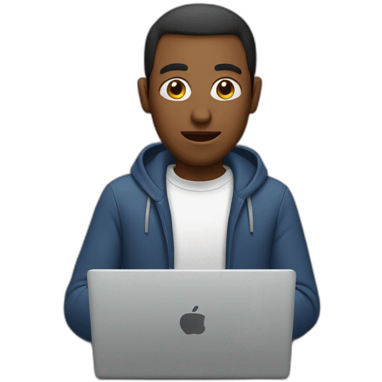 man facing laptop emoji