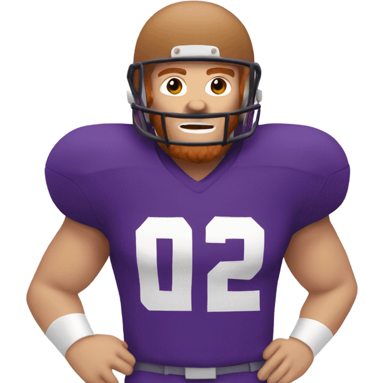 Ginger jesus playing American football in purple uniform  emoji