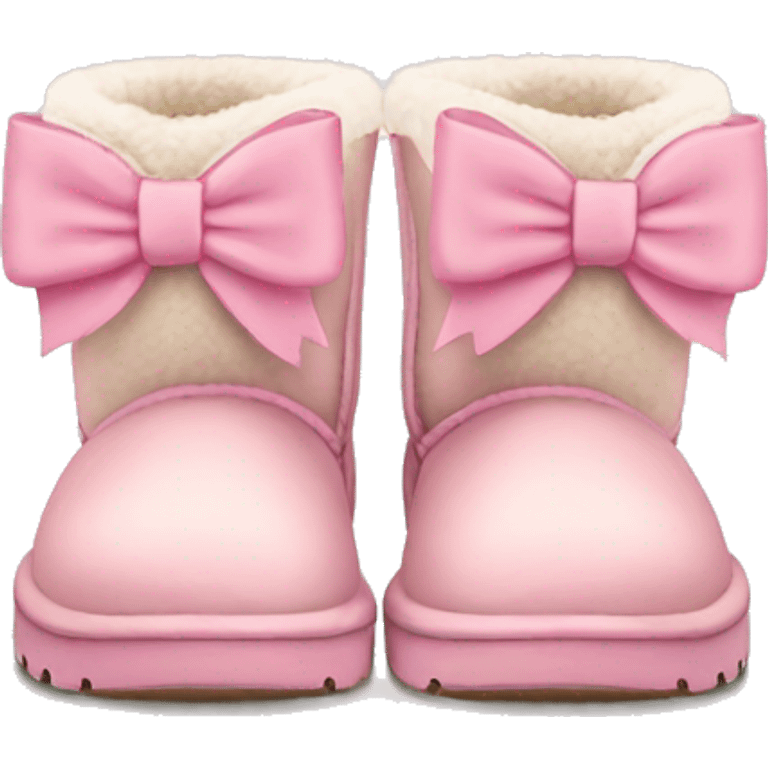 Mini light pink uggs with bow emoji