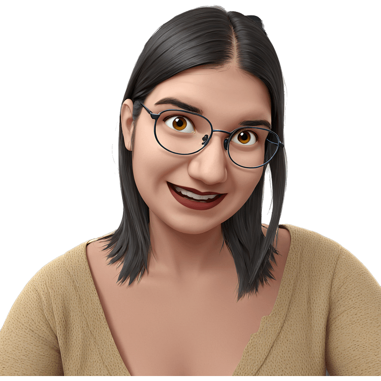 smiling girl with glasses emoji