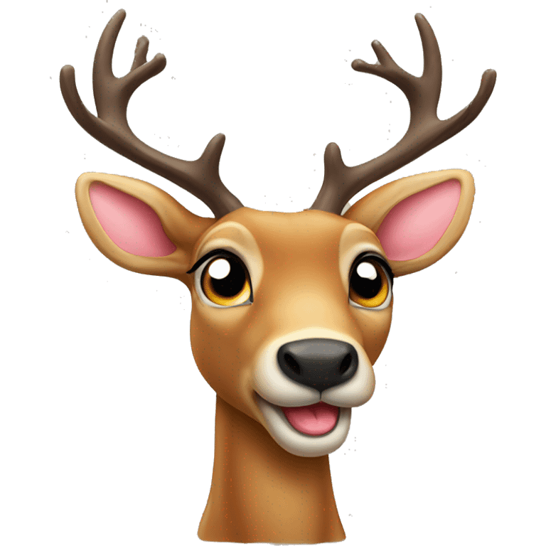 Deer with its tongue out  emoji