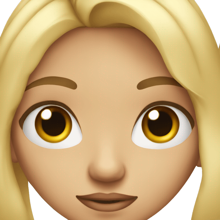 Blonde girl with raised eye brow emoji