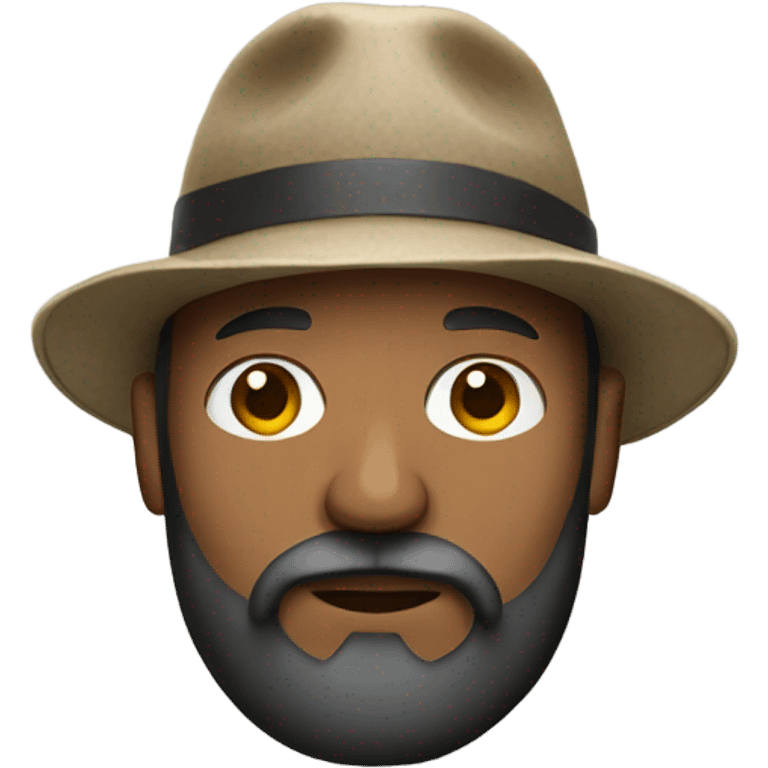 Man with beard and hat catches steelhead emoji