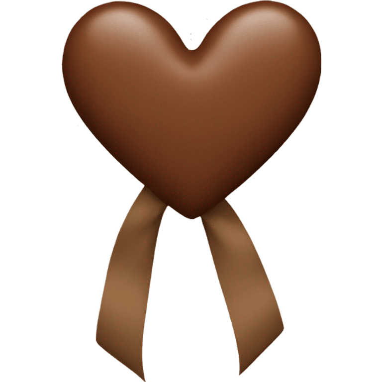 Brown heart with bow emoji