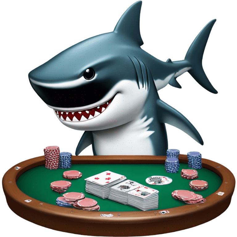 Shark playing poker emoji