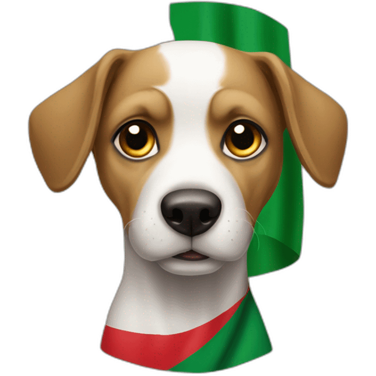 Chien avec drapeau de l’Algérie emoji