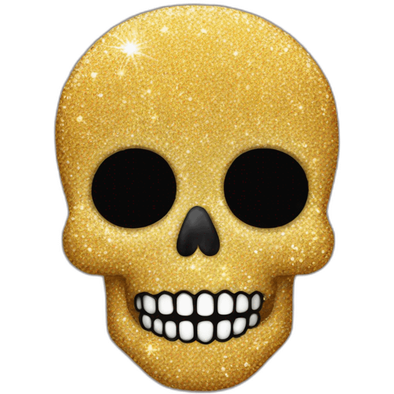 Glitter sparkle skull emoji