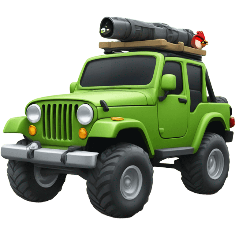 Angry birds on a jeep emoji