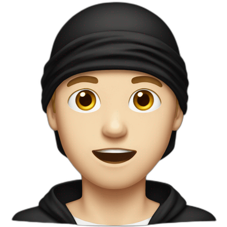 White boy with black durag shocked emoji