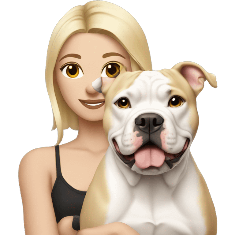 Blond with white pit bull bulldog emoji