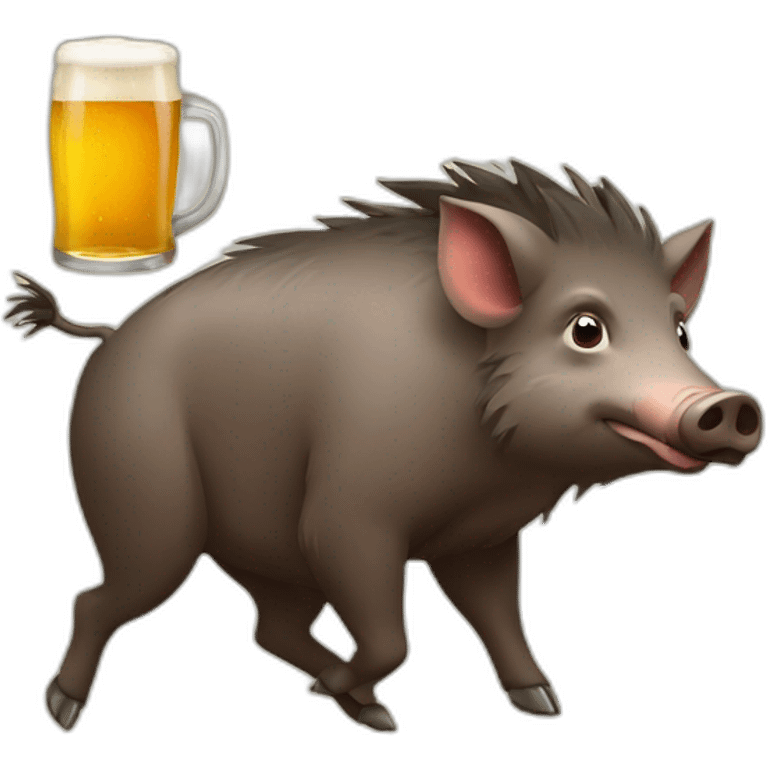 wild boar and beer emoji