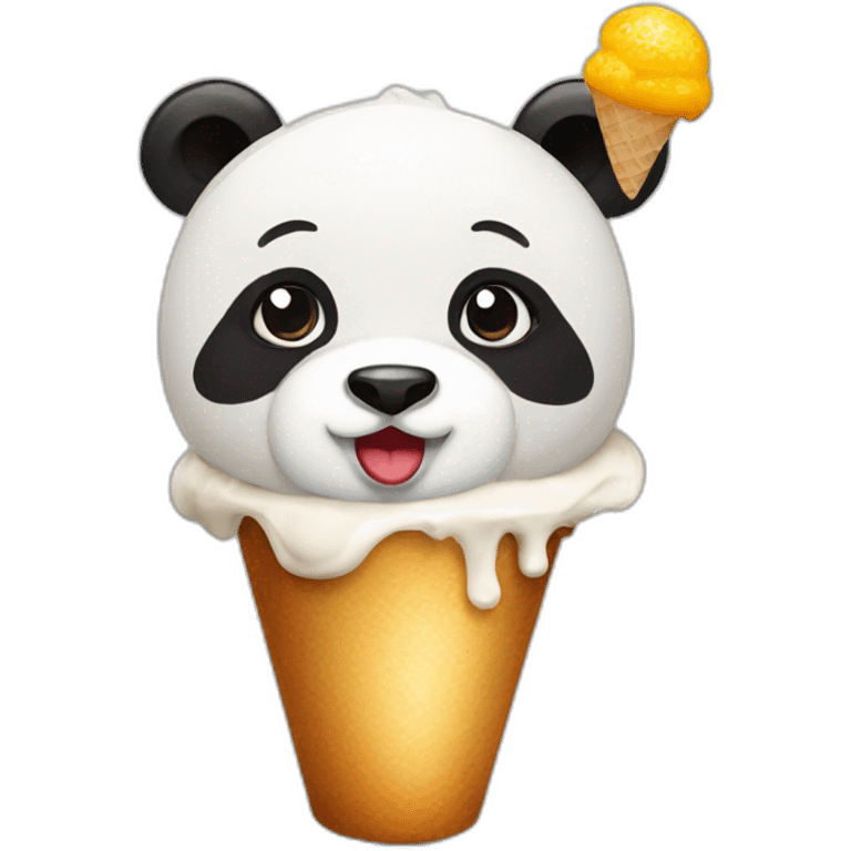 Panda con gelato  emoji