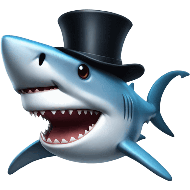 Shark with a top hat emoji