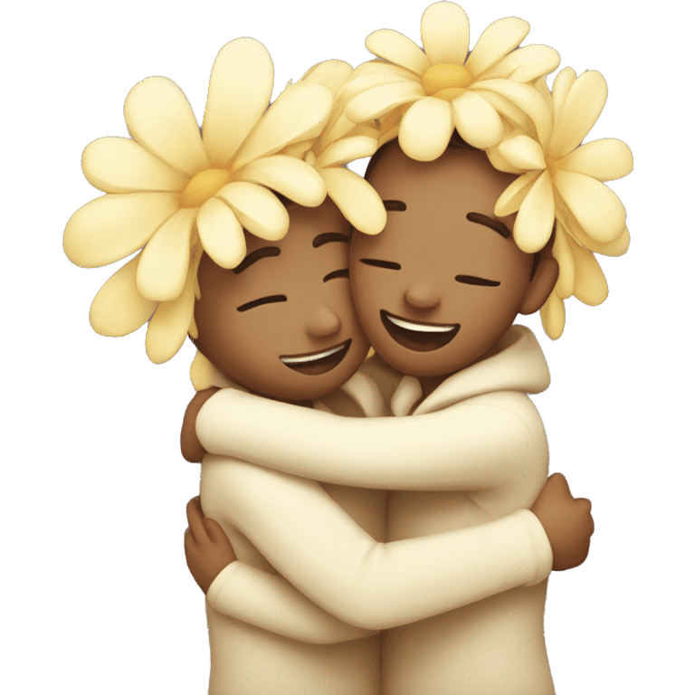 Flowe hugging each other  emoji