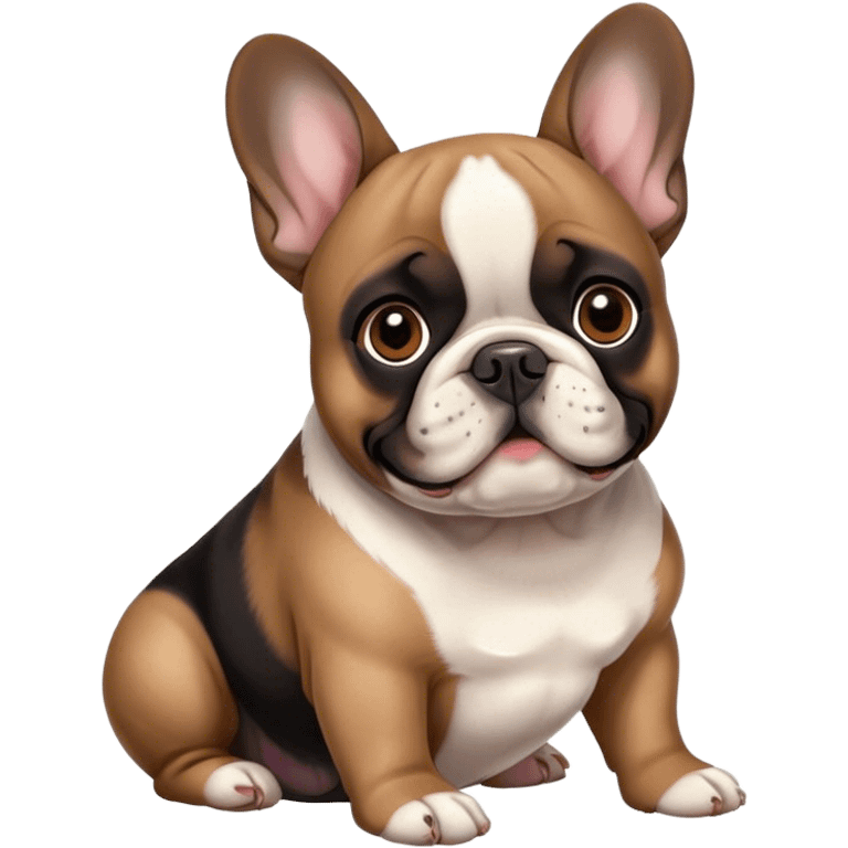 French bulldog black Brown  emoji