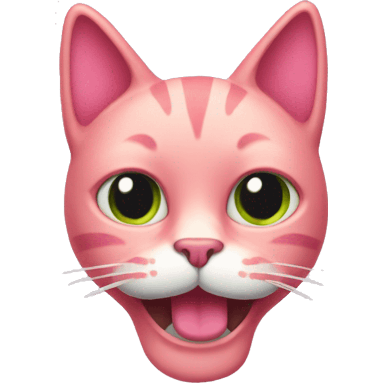 pink cat pickle mustache  emoji