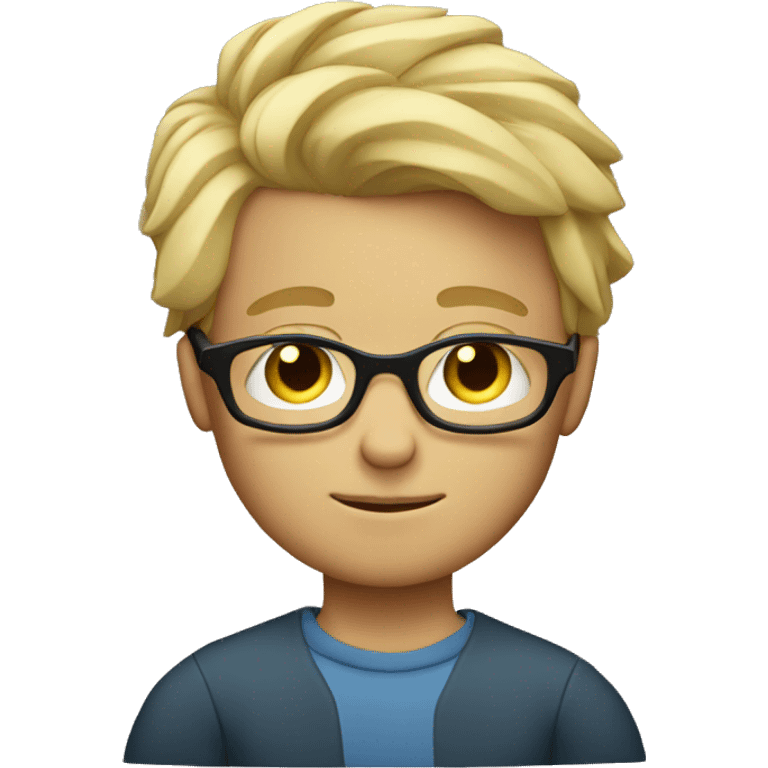 blonde boy with glasses emoji