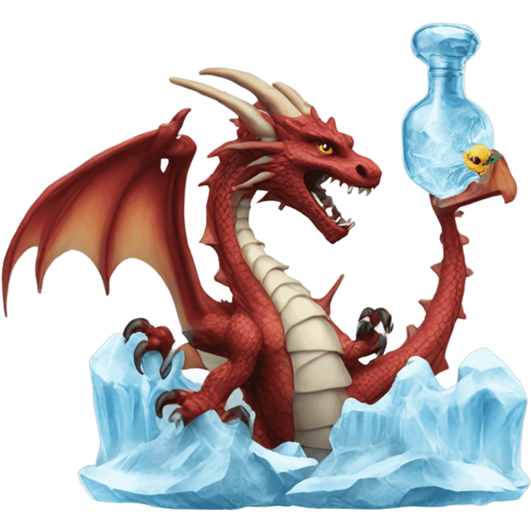 clear ice vape with a dragon emoji