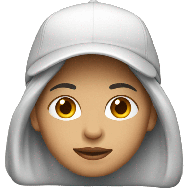 MUJER TEST BLANCA PELO CASTAÑO CON UNA GORRA emoji