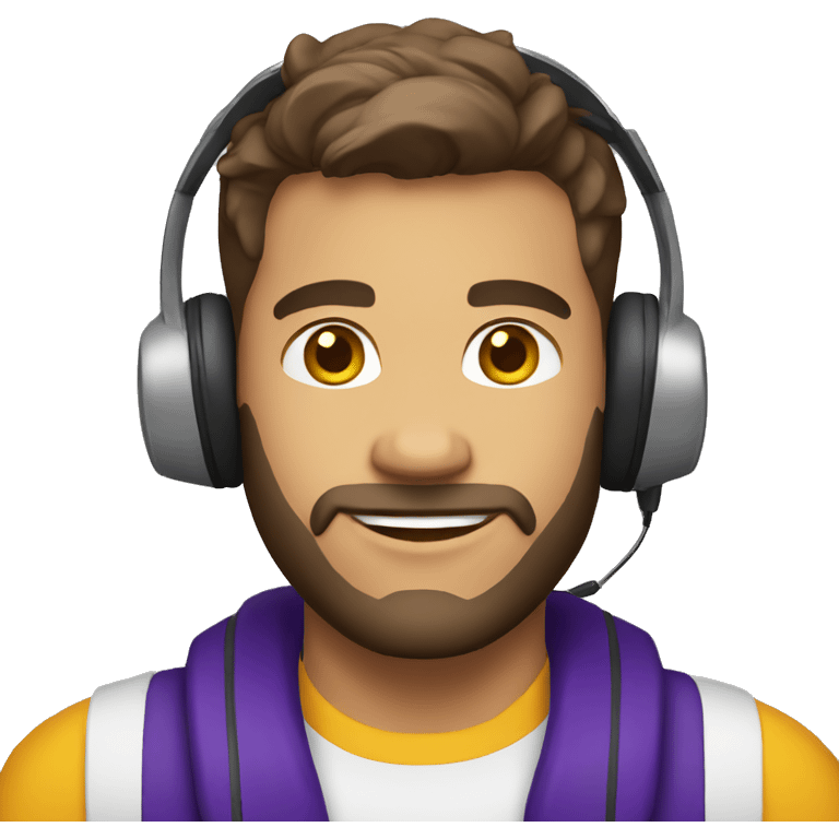 customer service white male with headset wearing lsu shirt emoji