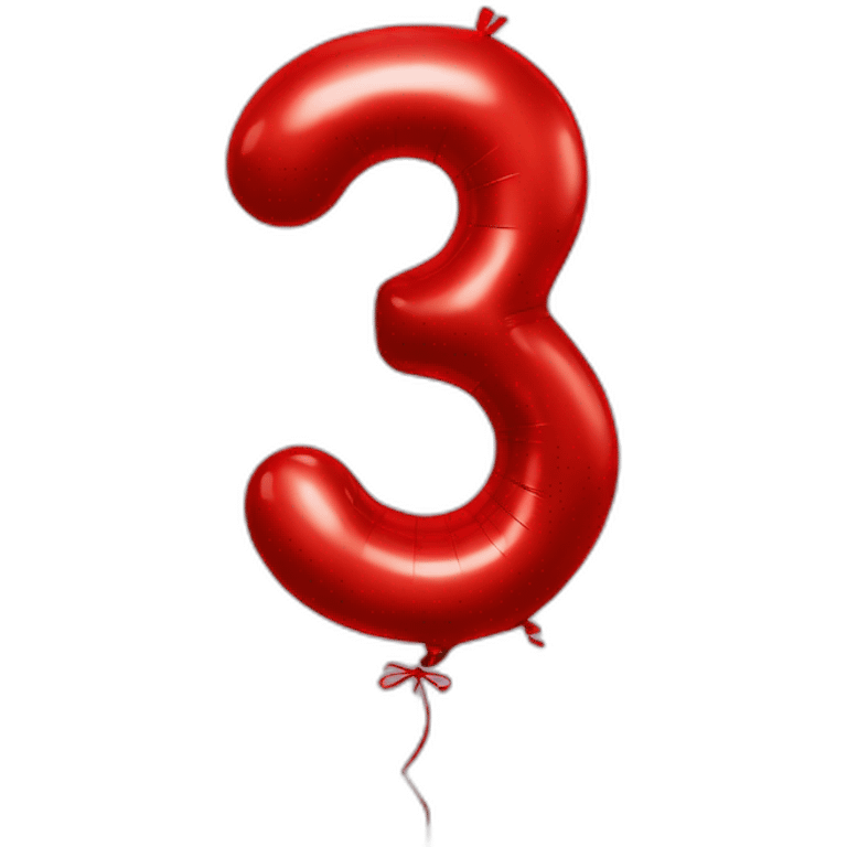 balloon-shaped-like-number-3-red emoji