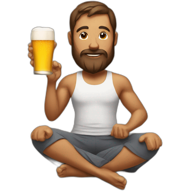 Yoga drinking beer emoji