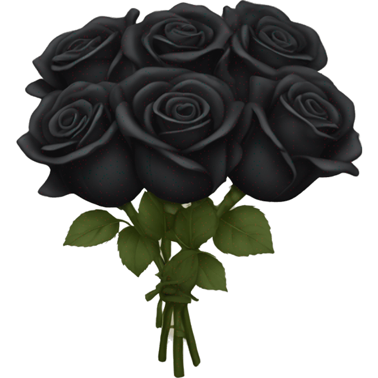 Bundle of black roses emoji