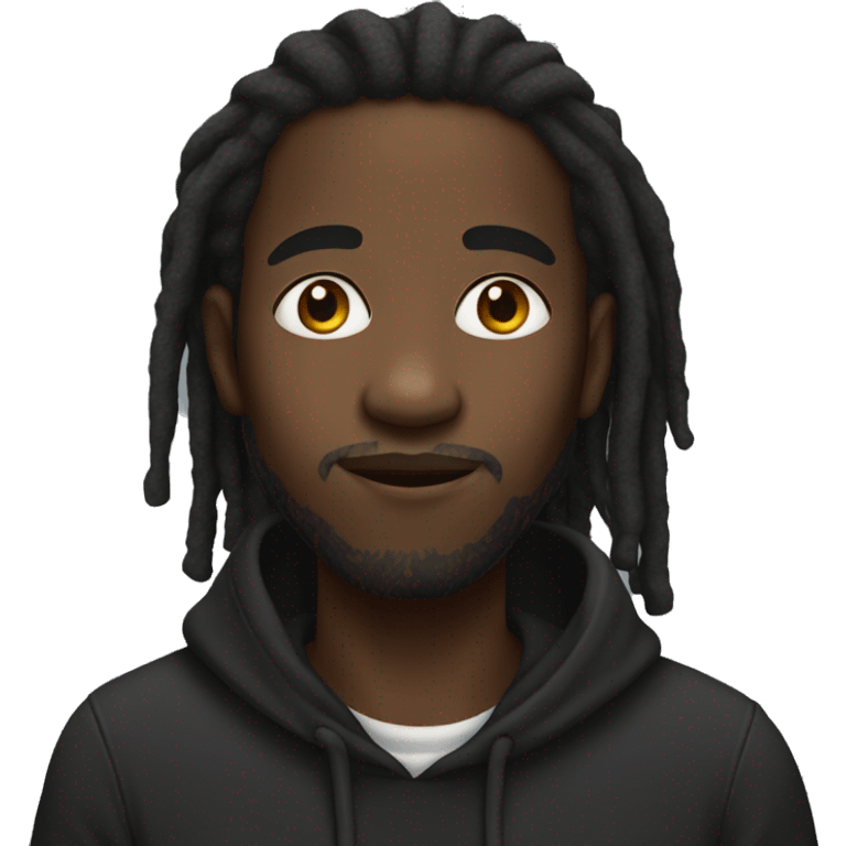 Black guy with black hoodie and dreads emoji