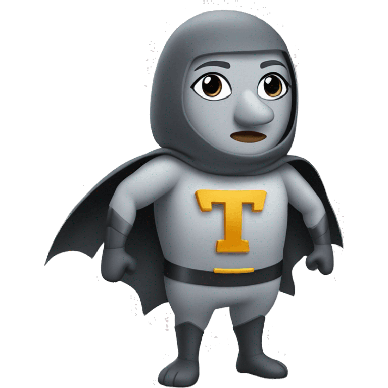 superhero called Annemetter, which is part woman part pigeon with letter T on her chest emoji