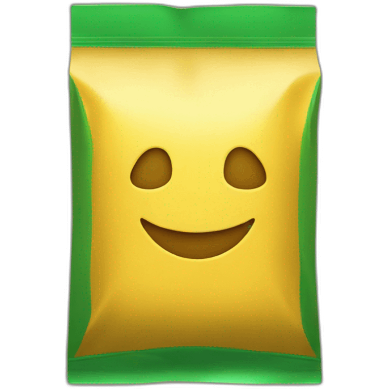 green coffee bag, yellow on the sides emoji