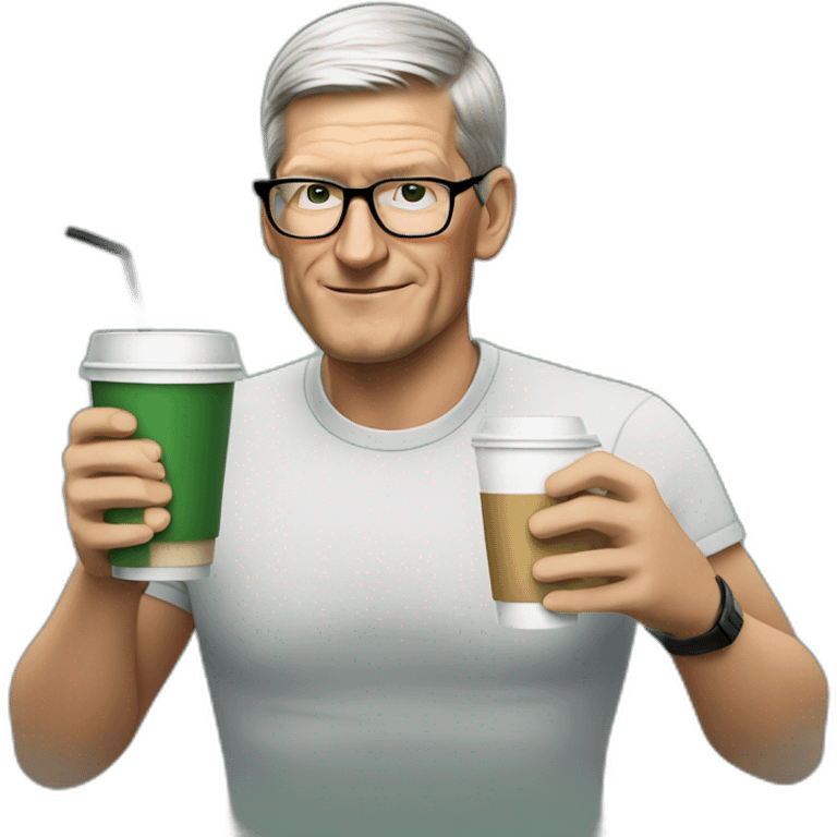 Tim cook drinking starubucks emoji