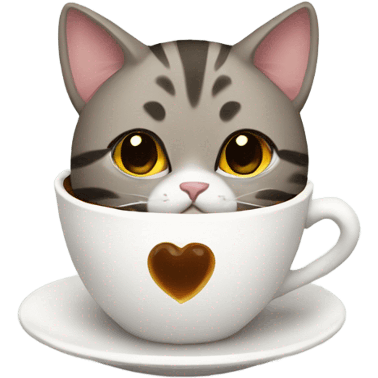 cat with coffee emoji