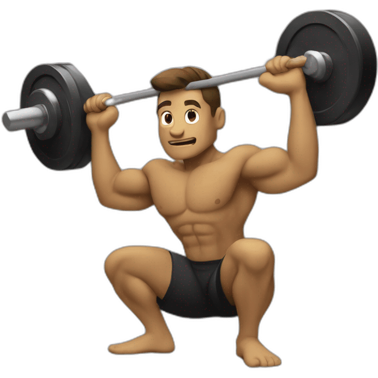 A man who squats with a barbell emoji