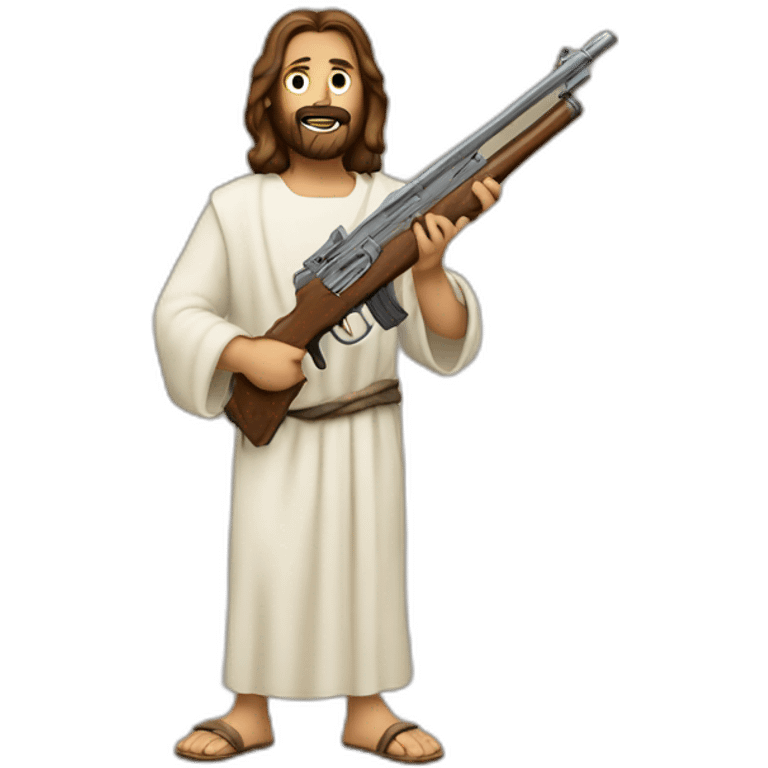 Jesus with a shotgun emoji