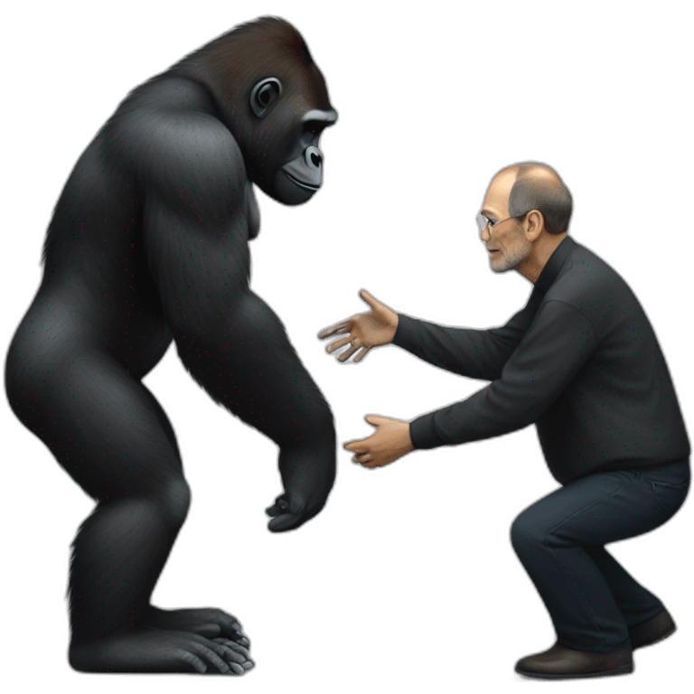 Gorilla meeting Steve Jobs emoji