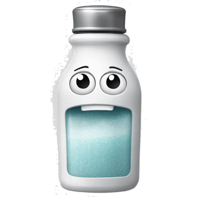 angry salt shaker with hands and cute emoji