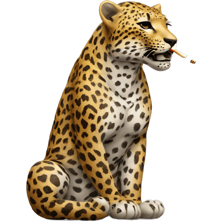 Leopard smoking  emoji