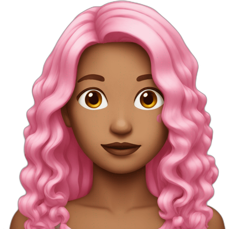 woman pink long hair emoji