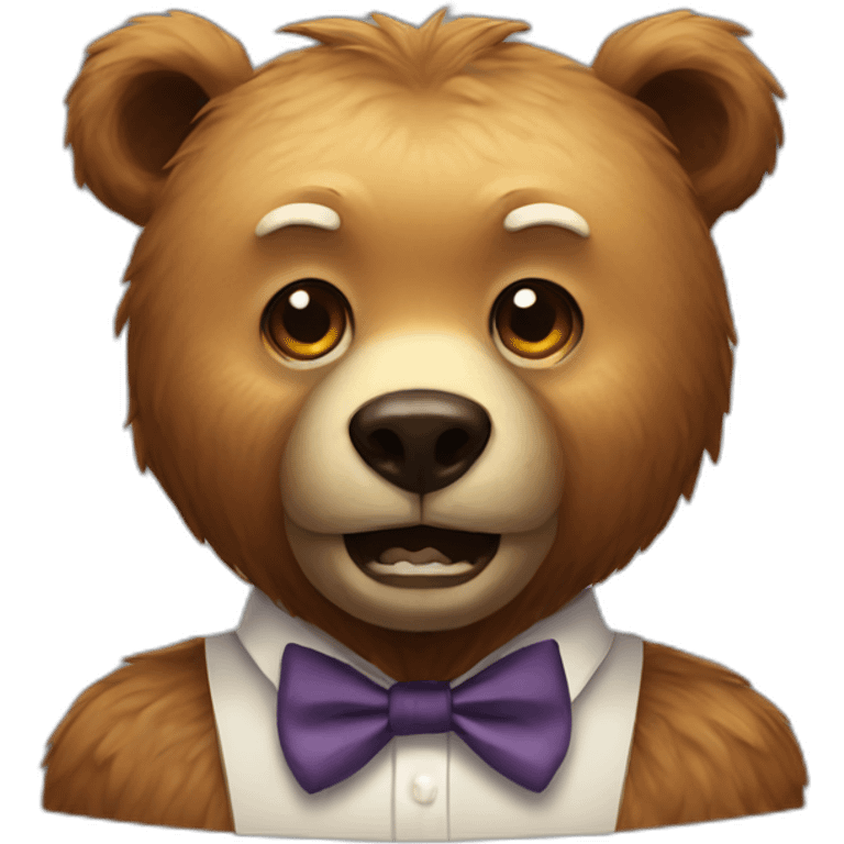 Scary Bear with bowtie, creepy emoji