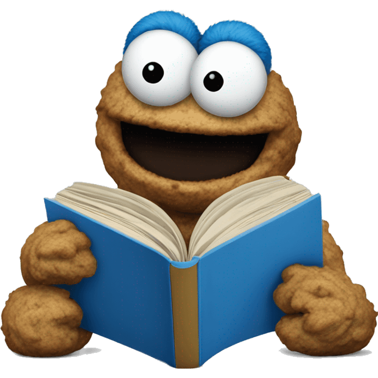 Cookie Monster reading  emoji