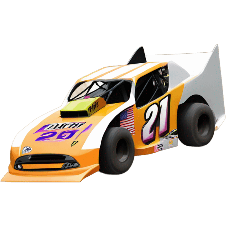 Dirt modified race car  emoji