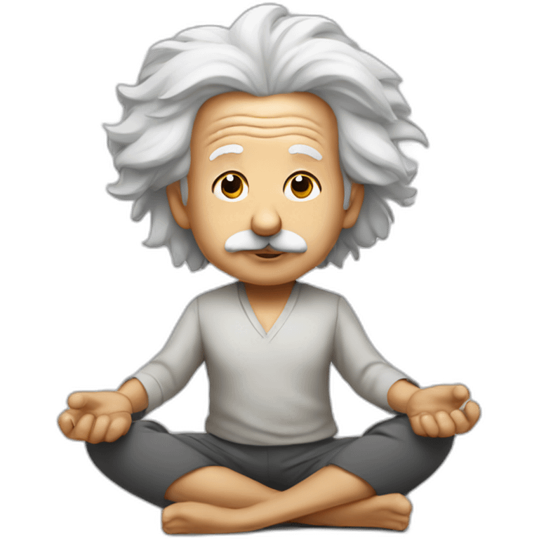 Einstein sitting in yoga position emoji