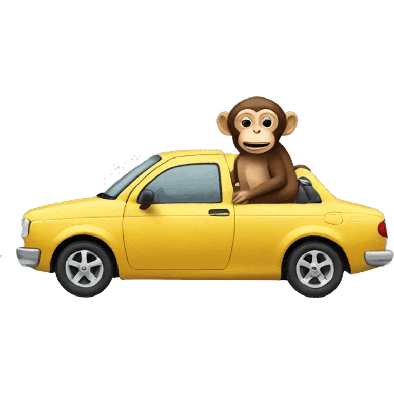 Car with monkey in it emoji