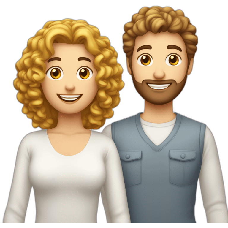 Couple gay de un au cheveux blanc et un avec les cheveux bouclé emoji