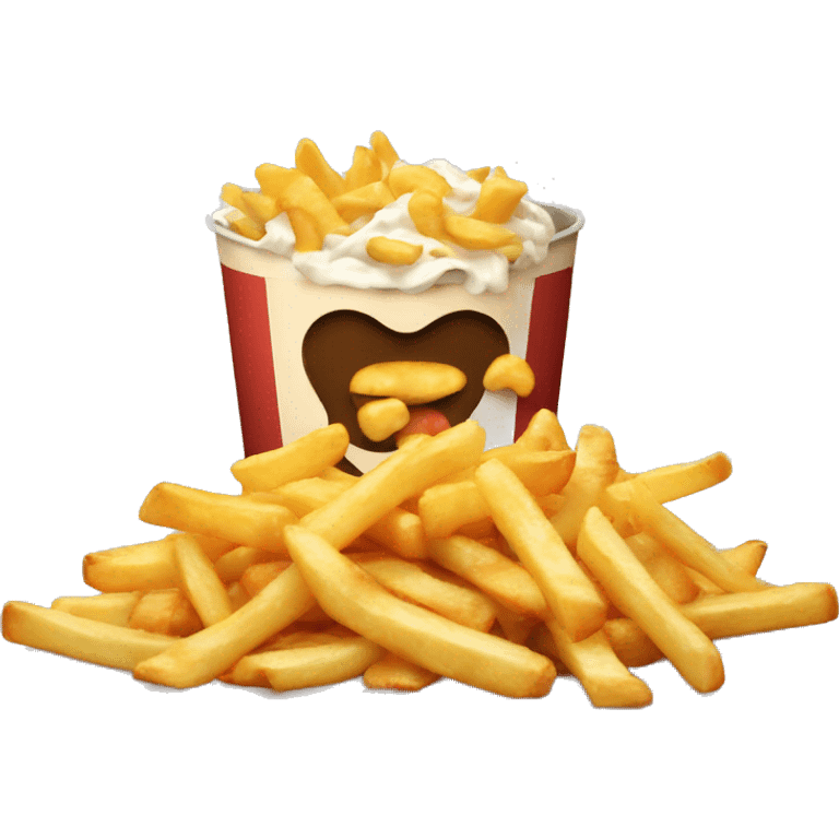 Poutine qui mange des chips emoji