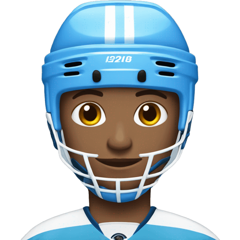 Hockey player wearing a light blue form  emoji